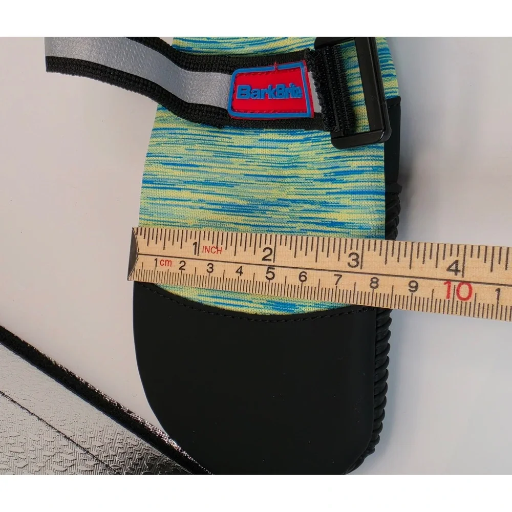 Bark Brite All Weather Dog Boots Turquoise Space Dye Reflective Straps Large
